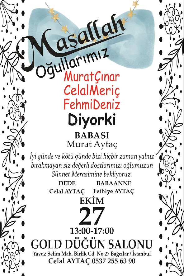 SÜNNET DAVETİYESİ 1